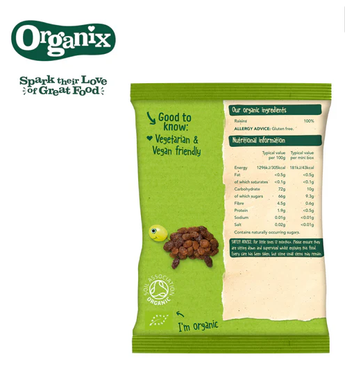Organix Mini Organic Raisin Boxes - 168g | 12mths+