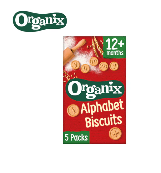 Organix Organic Alphabet Biscuits 5x25g | 12mths+