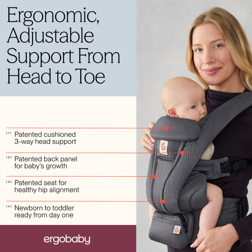 Ergobaby Omni Deluxe Mesh Baby Carrier - Graphite Grey
