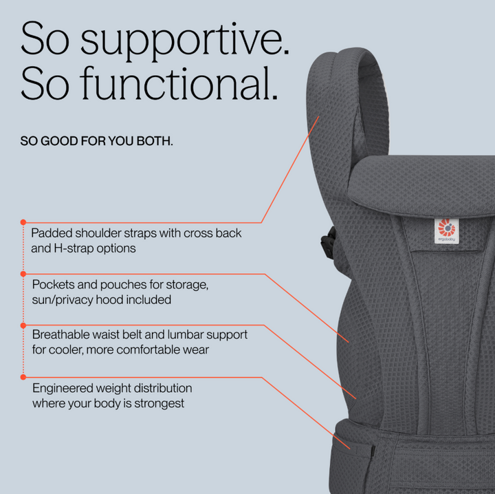 Ergobaby Omni Deluxe Mesh Baby Carrier - Graphite Grey