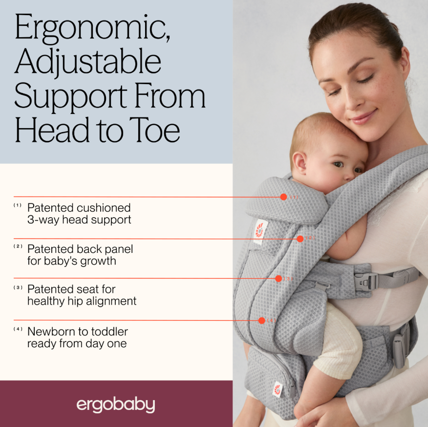 Ergobaby Omni Deluxe Mesh Baby Carrier - Pearl Grey