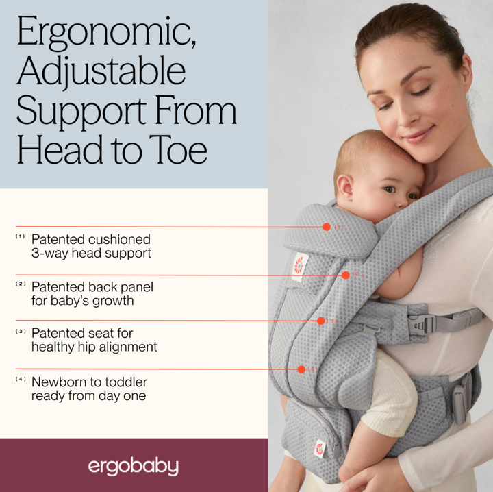 Ergobaby Omni Deluxe Mesh Baby Carrier - Pearl Grey