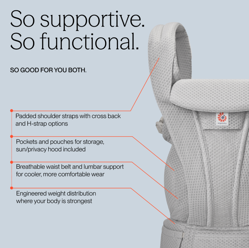 Ergobaby Omni Deluxe Mesh Baby Carrier - Pearl Grey
