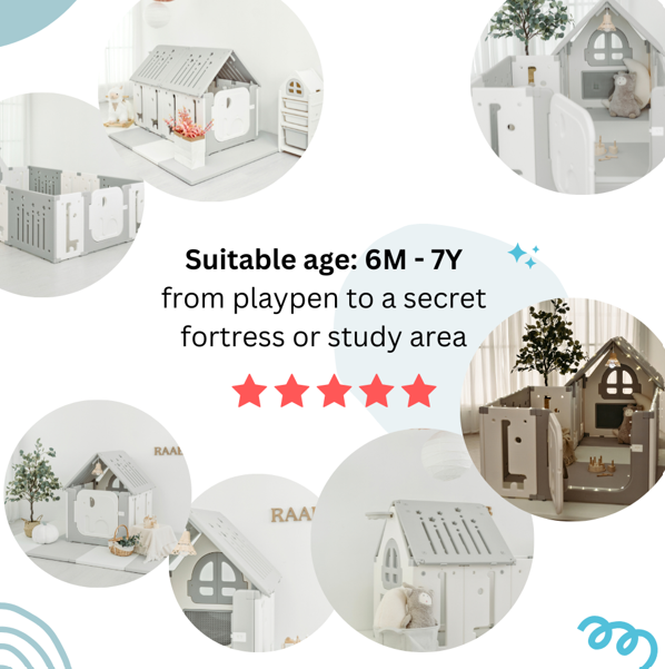 RaaB Family™ Reverie Series Playpen Playard Safety Fence Non Toxic Material