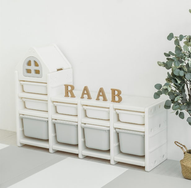 RaaB Family™ HOUSE Kids Storage Cabinet Toy Storage Organiser Toy Storage Rack Toy Boxes Premium Non Toxic Food Grade HDPE Material