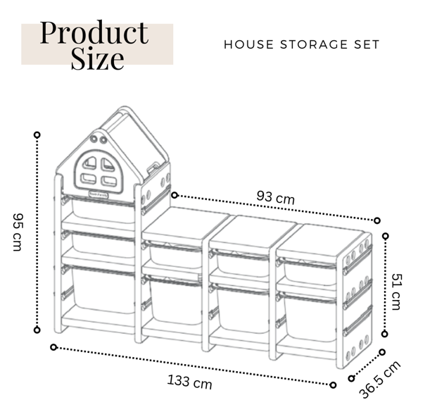 RaaB Family™ HOUSE Kids Storage Cabinet Toy Storage Organiser Toy Storage Rack Toy Boxes Premium Non Toxic Food Grade HDPE Material