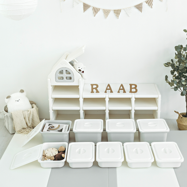 RaaB Family™ HOUSE Kids Storage Cabinet Toy Storage Organiser Toy Storage Rack Toy Boxes Premium Non Toxic Food Grade HDPE Material