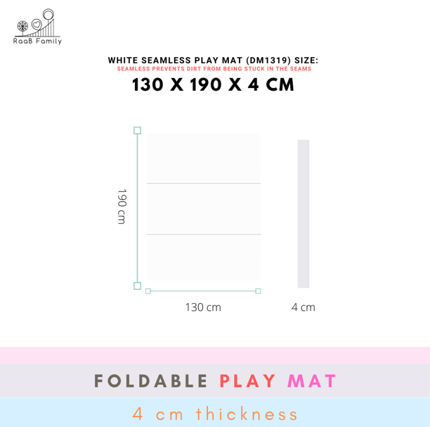 RaaB Family™ Full Range Of Playmat - 8 Layers HD Foam, Antibacterial Surface, Anti-Slip Base, Foldable, Seamless, Vegan PU Leather