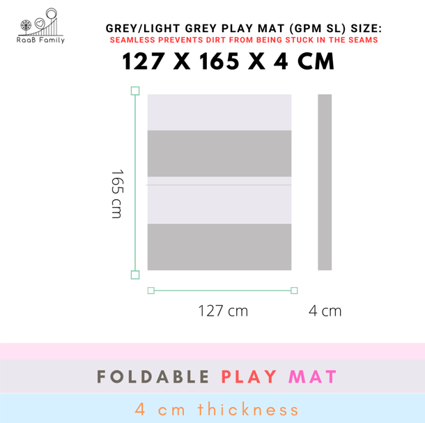 RaaB Family™ Full Range Of Playmat - 8 Layers HD Foam, Antibacterial Surface, Anti-Slip Base, Foldable, Seamless, Vegan PU Leather