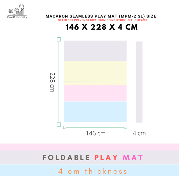 RaaB Family™ Full Range Of Playmat - 8 Layers HD Foam, Antibacterial Surface, Anti-Slip Base, Foldable, Seamless, Vegan PU Leather