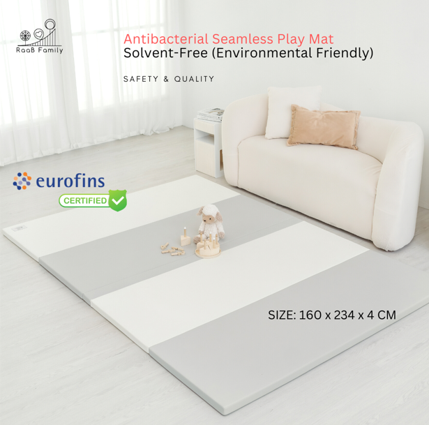 RaaB Family™ Full Range Of Playmat - 8 Layers HD Foam, Antibacterial Surface, Anti-Slip Base, Foldable, Seamless, Vegan PU Leather