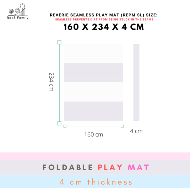 RaaB Family™ Full Range Of Playmat - 8 Layers HD Foam, Antibacterial Surface, Anti-Slip Base, Foldable, Seamless, Vegan PU Leather