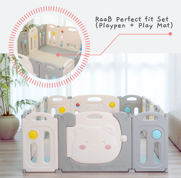 RaaB Family™ Perfect Fit Playpen With Playmat Combo