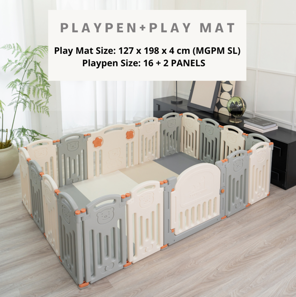 RaaB Family™ Perfect Fit Playpen With Playmat Combo