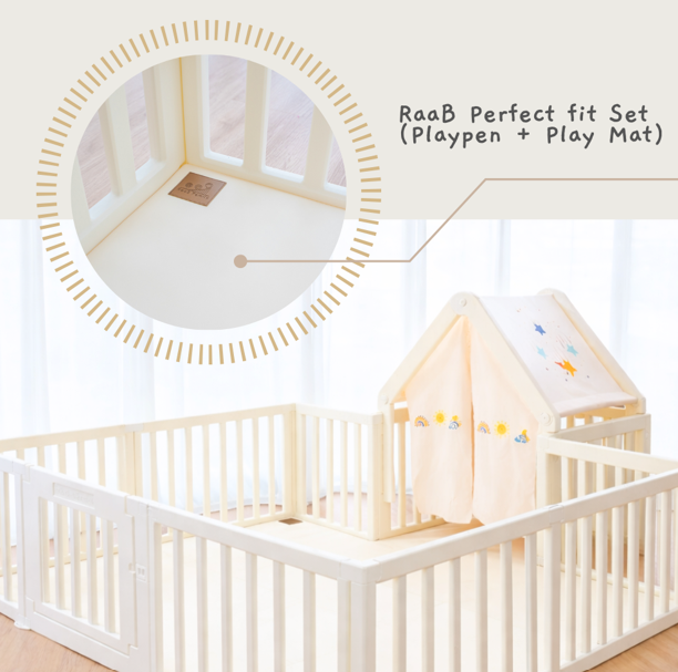 RaaB Family™ Perfect Fit Playpen With Playmat Combo