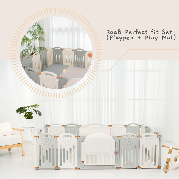 RaaB Family™ Perfect Fit Playpen With Playmat Combo