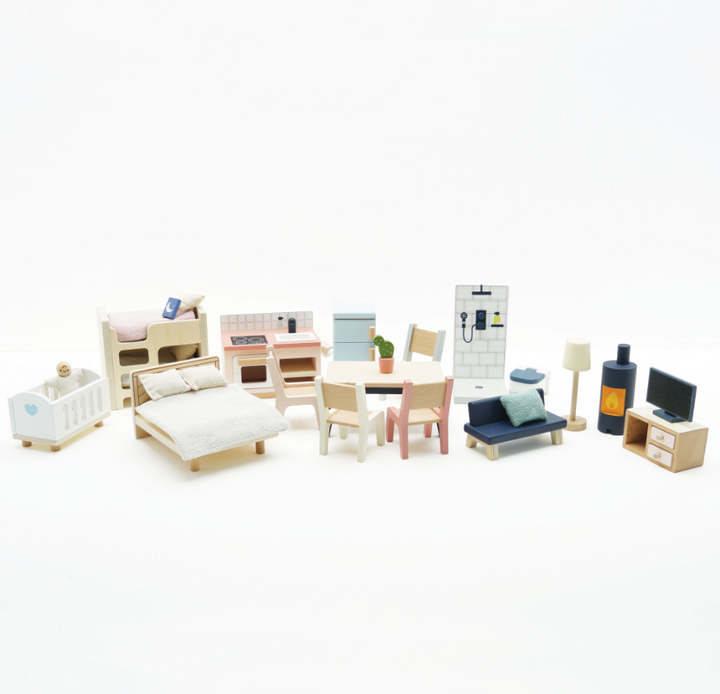 Le Toy Van Complete Dolls House Furniture Set - 35 Pieces
