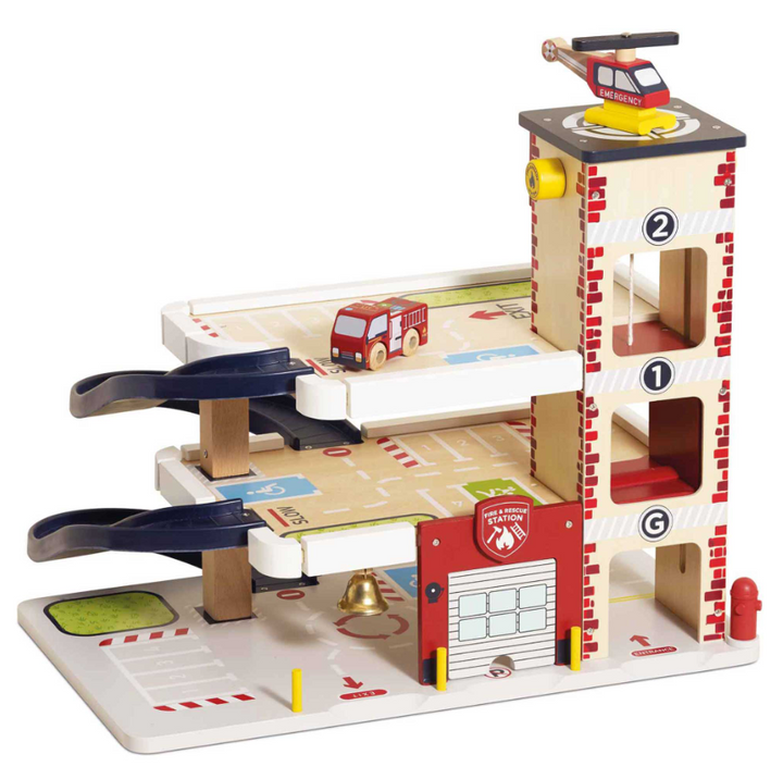 Le Toy Van Fire & Rescue Wooden Garage