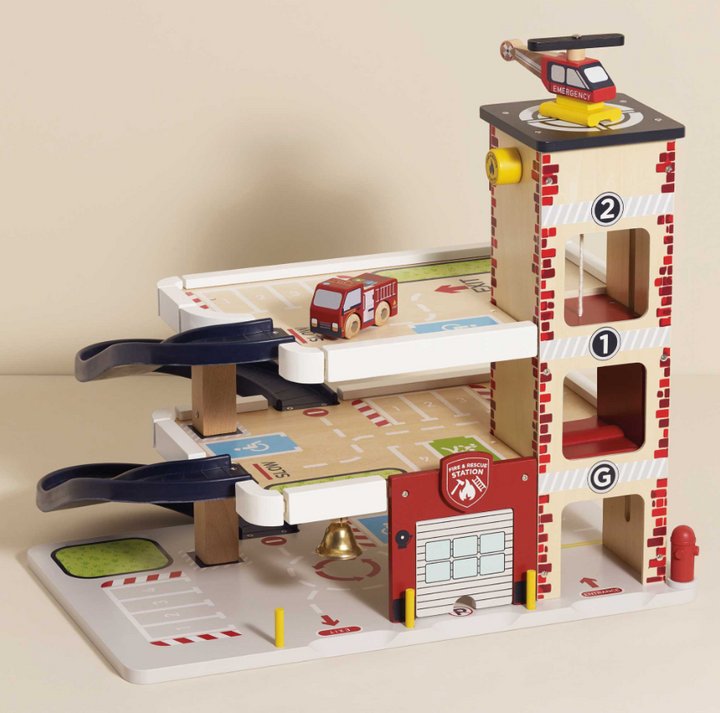 Le Toy Van Fire & Rescue Wooden Garage