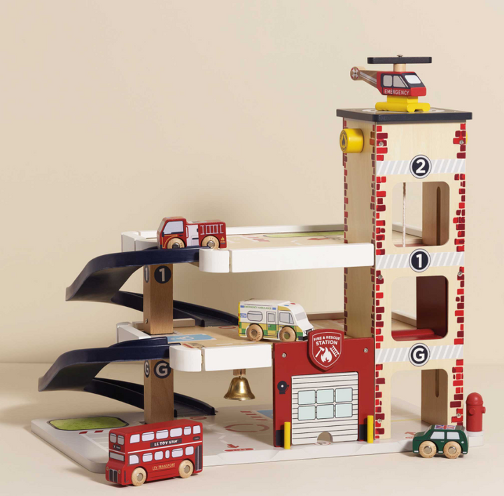 Le Toy Van Fire & Rescue Wooden Garage