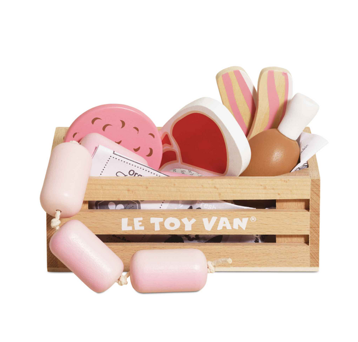 Le Toy Van Wooden Market Crate - Butchers Meat