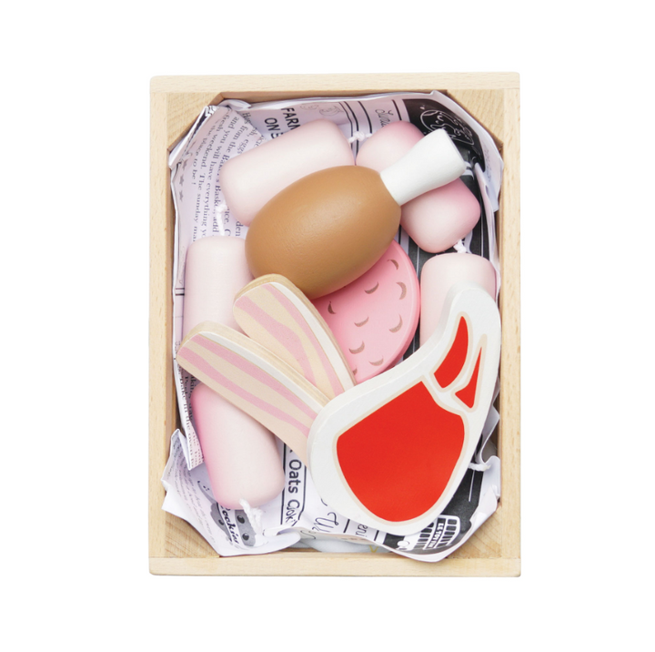 Le Toy Van Wooden Market Crate - Butchers Meat
