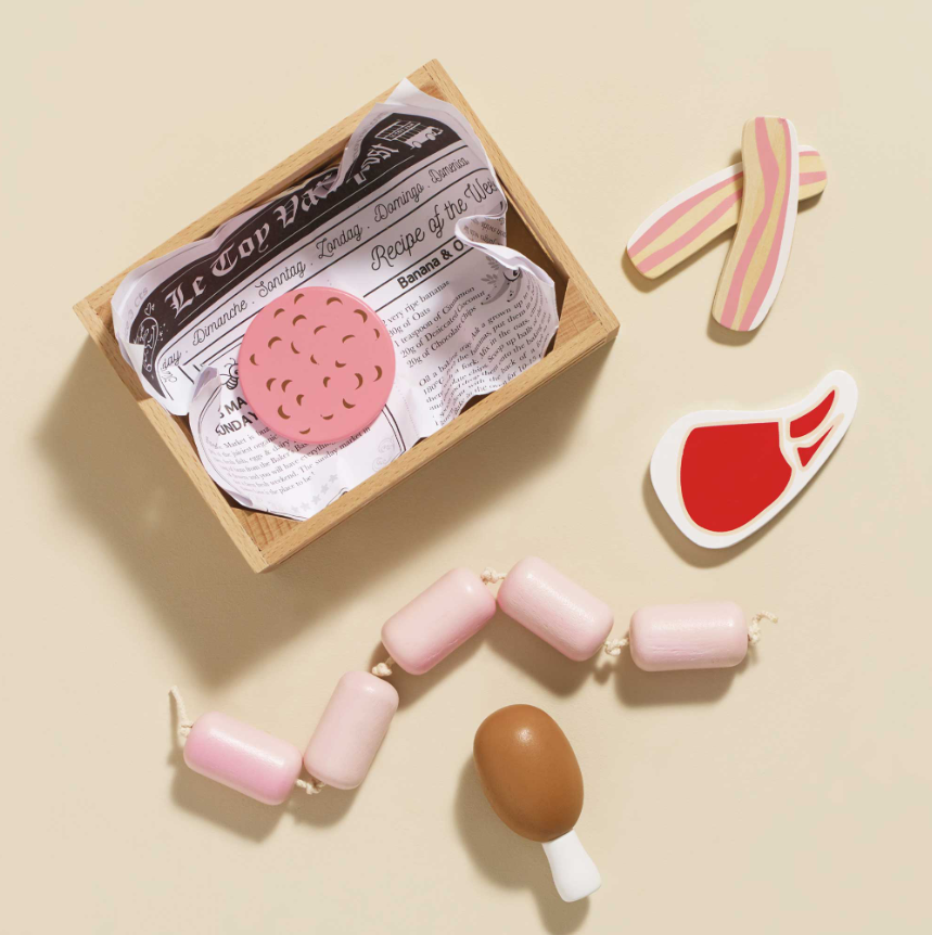 Le Toy Van Wooden Market Crate - Butchers Meat