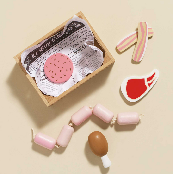 Le Toy Van Wooden Market Crate - Butchers Meat