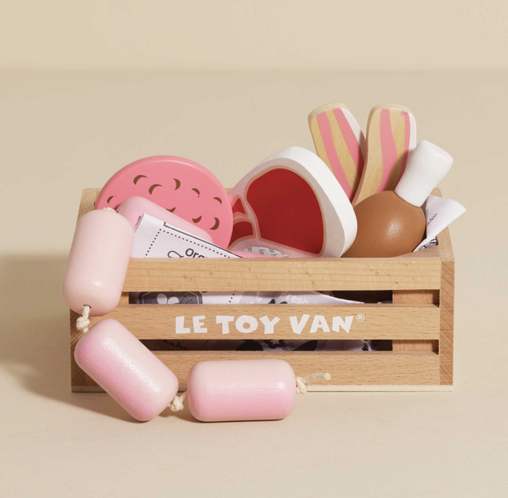 Le Toy Van Wooden Market Crate - Butchers Meat