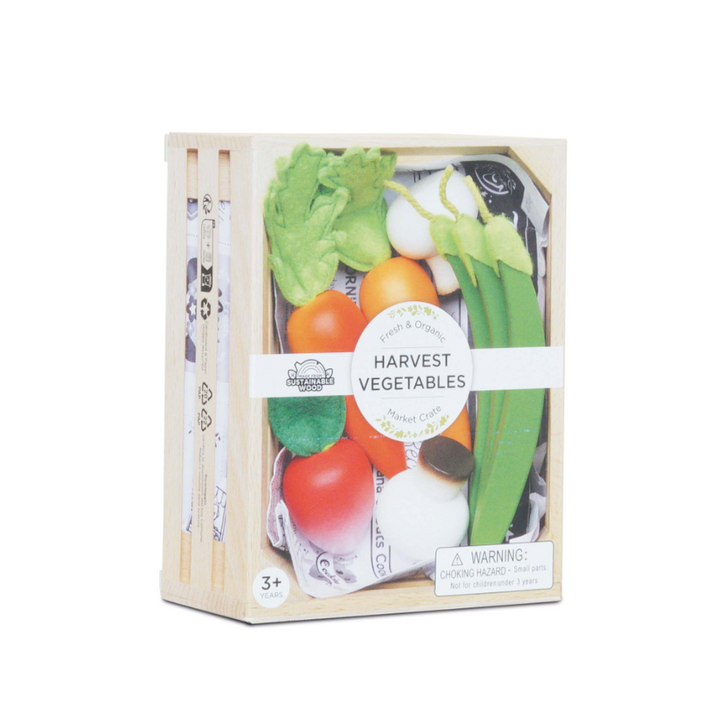 Le Toy Van Wooden Market Crate - Harvest Vegetables