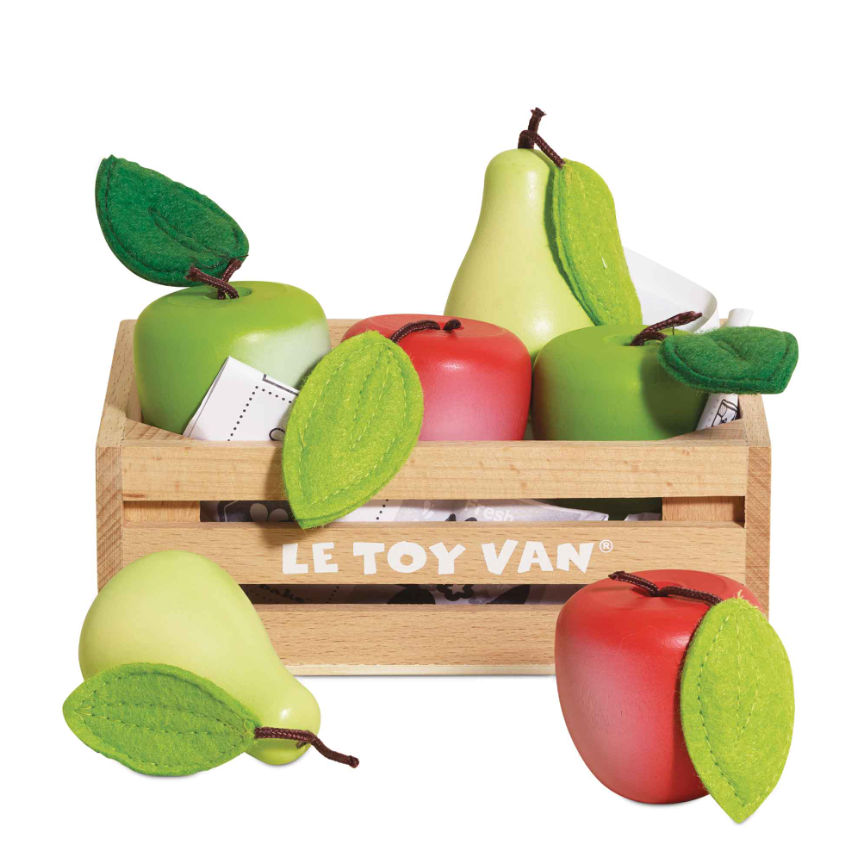 Le Toy Van Wooden Market Crate - Orchard Fruits
