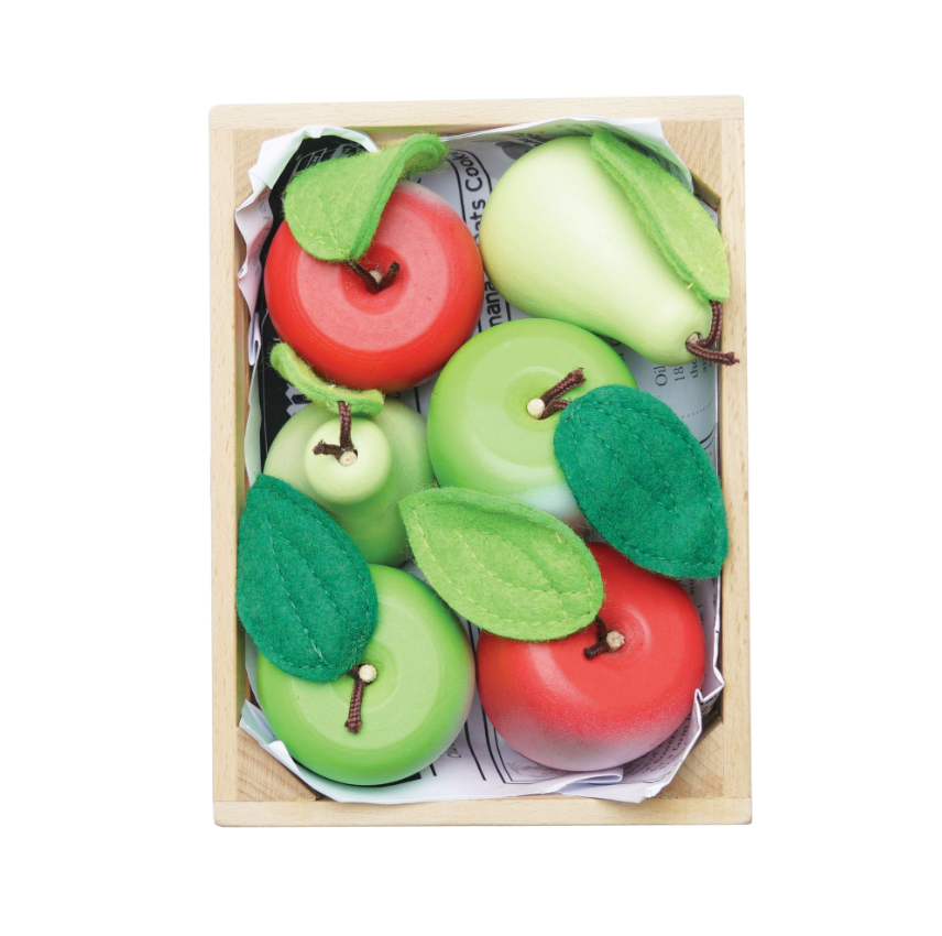 Le Toy Van Wooden Market Crate - Orchard Fruits