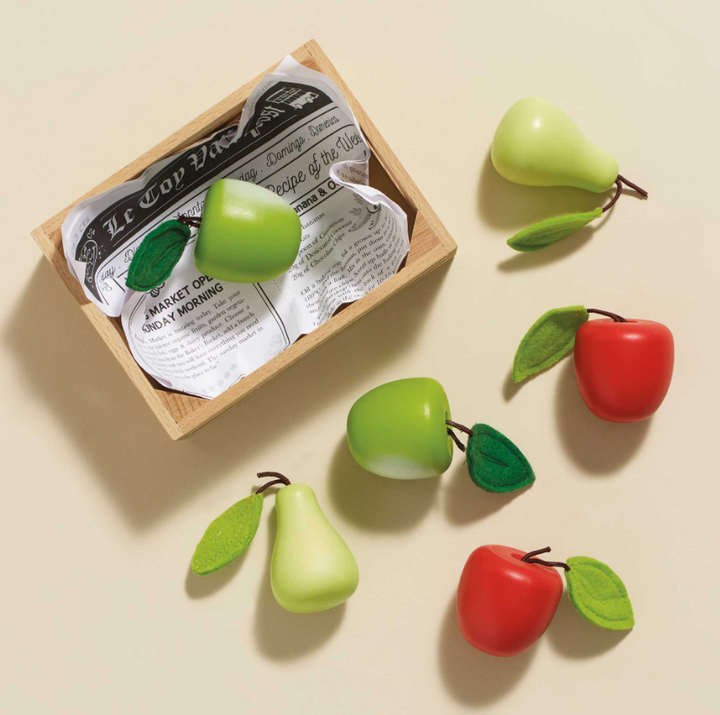Le Toy Van Wooden Market Crate - Orchard Fruits