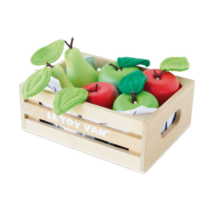 Le Toy Van Wooden Market Crate - Orchard Fruits