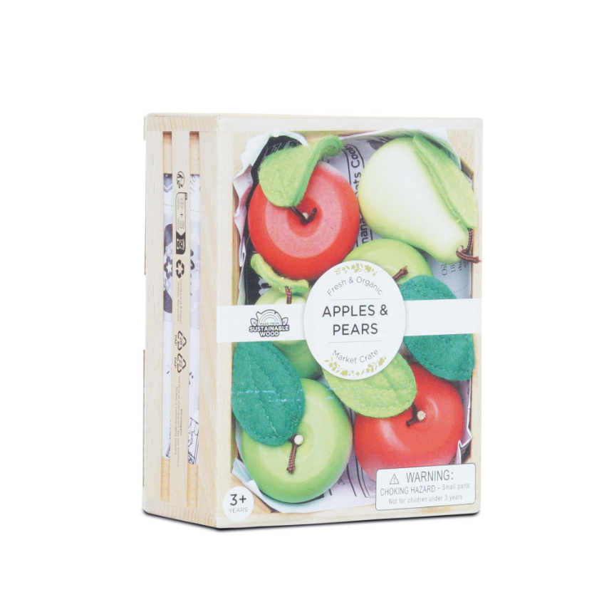 Le Toy Van Wooden Market Crate - Orchard Fruits