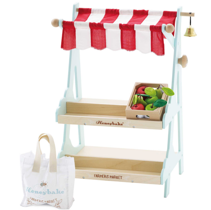 Le Toy Van Wooden Market Stall & Fruit Play Food Crate