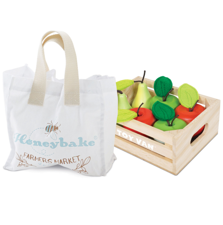 Le Toy Van Wooden Market Stall & Fruit Play Food Crate