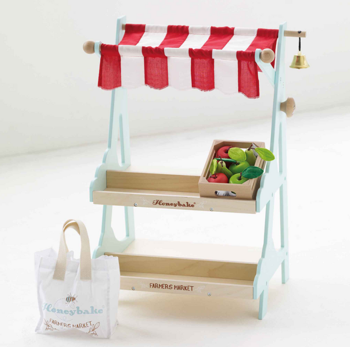 Le Toy Van Wooden Market Stall & Fruit Play Food Crate