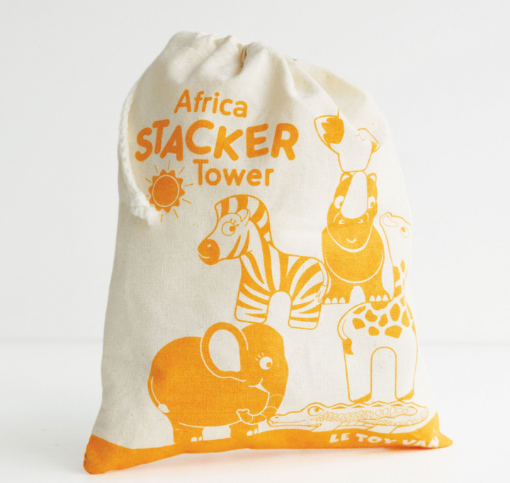 Le Toy Van Wooden Stacking Animals & Bag - African Safari