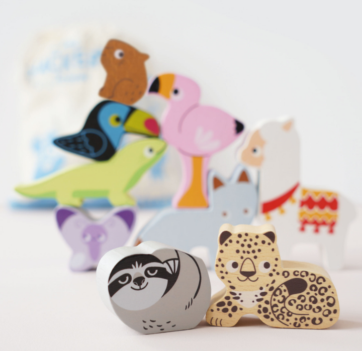 Le Toy Van Wooden Stacking Animals & Bag - Andes