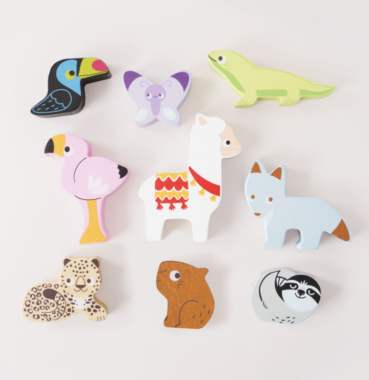 Le Toy Van Wooden Stacking Animals & Bag - Andes