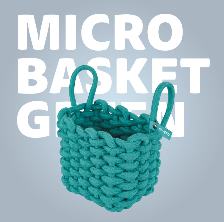 Micro Woven Cotton Scooter Basket - Green