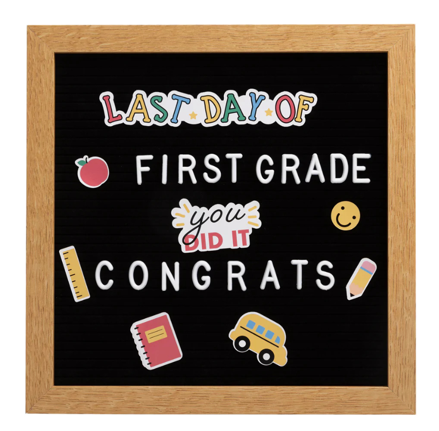 Pearhead First Day of School Letterboard Set with Stickers