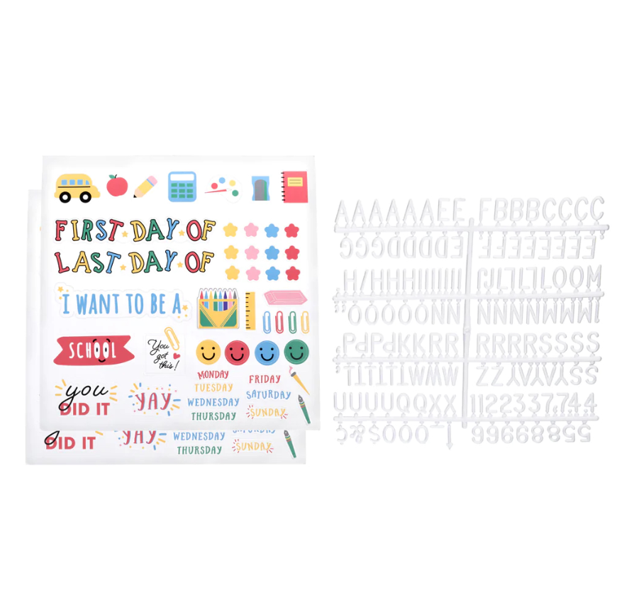 Pearhead First Day of School Letterboard Set with Stickers