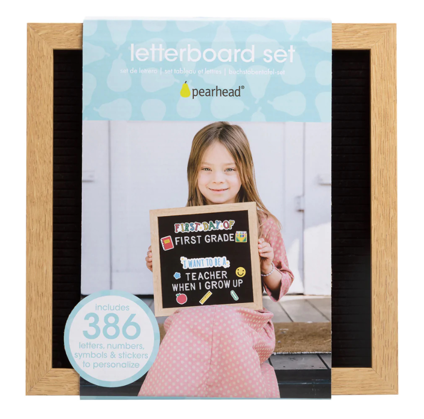 Pearhead First Day of School Letterboard Set with Stickers