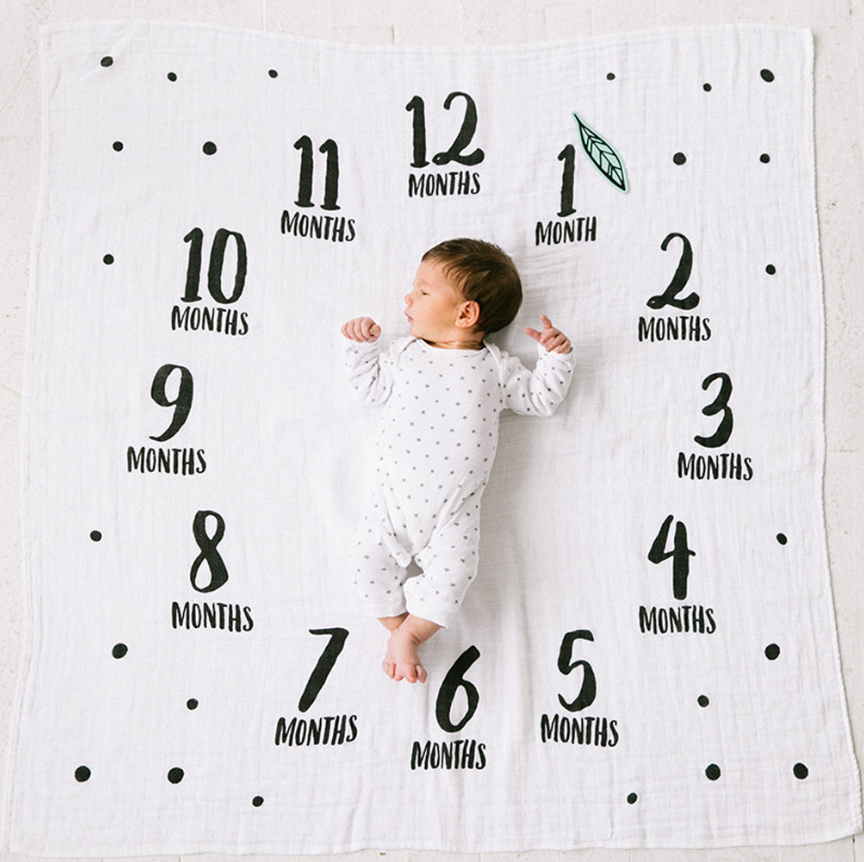 Pearhead Watch Me Grow Photo Blanket - Black & White