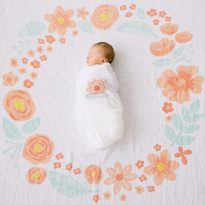 Pearhead Watch Me Grow Photo Blanket - Floral