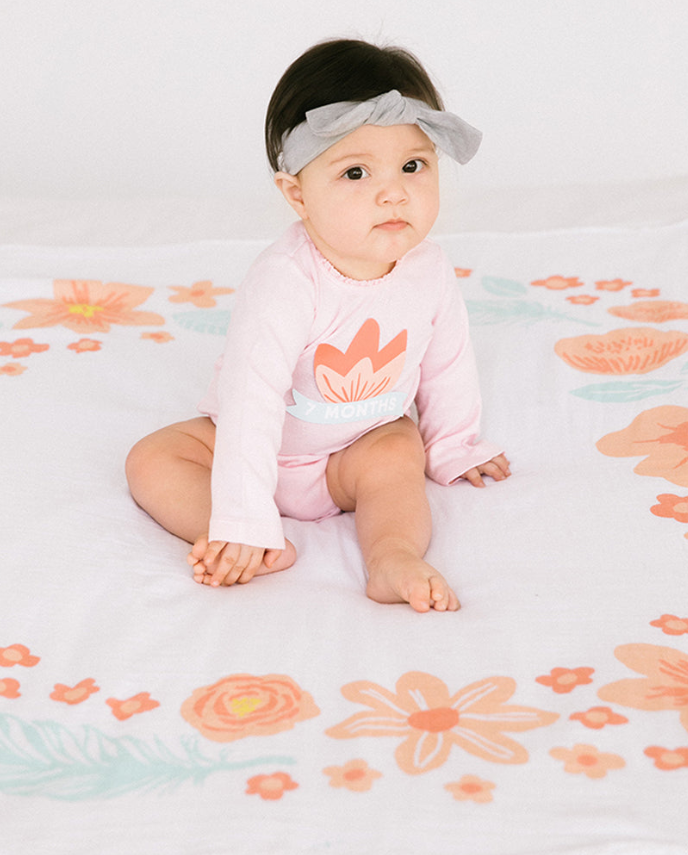 Pearhead Watch Me Grow Photo Blanket - Floral
