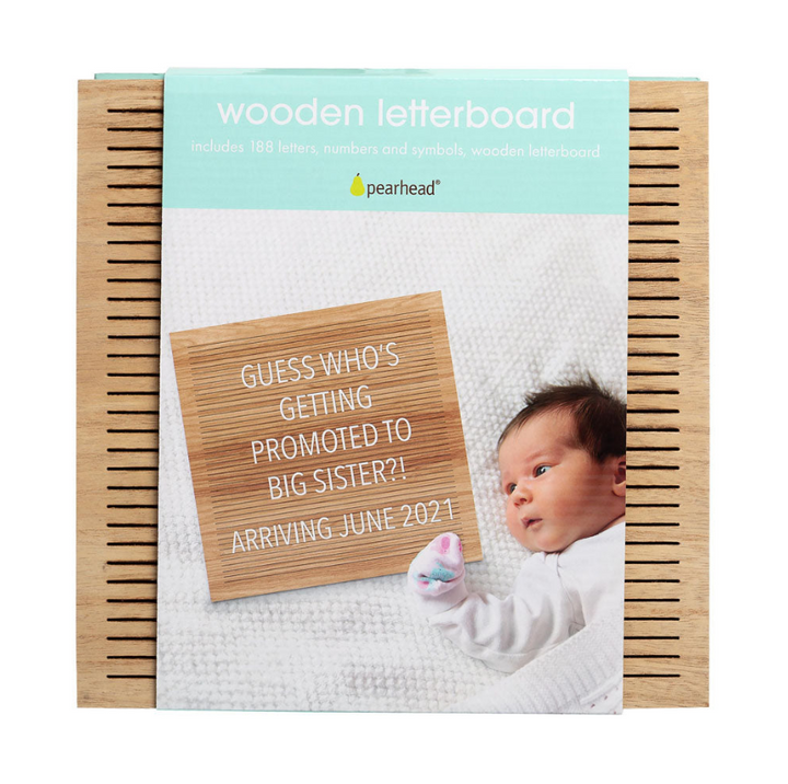 Pearhead Wooden Letterboard Set - Natural