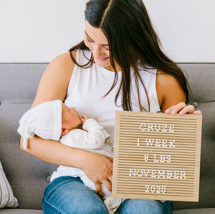 Pearhead Wooden Letterboard Set - Natural